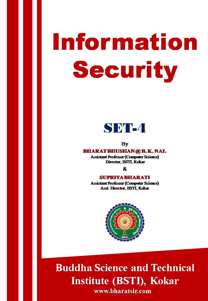 Download MCQ SET-4 related Information Security, Computer Security and Cyber Security for Computer Science and Engineering Students