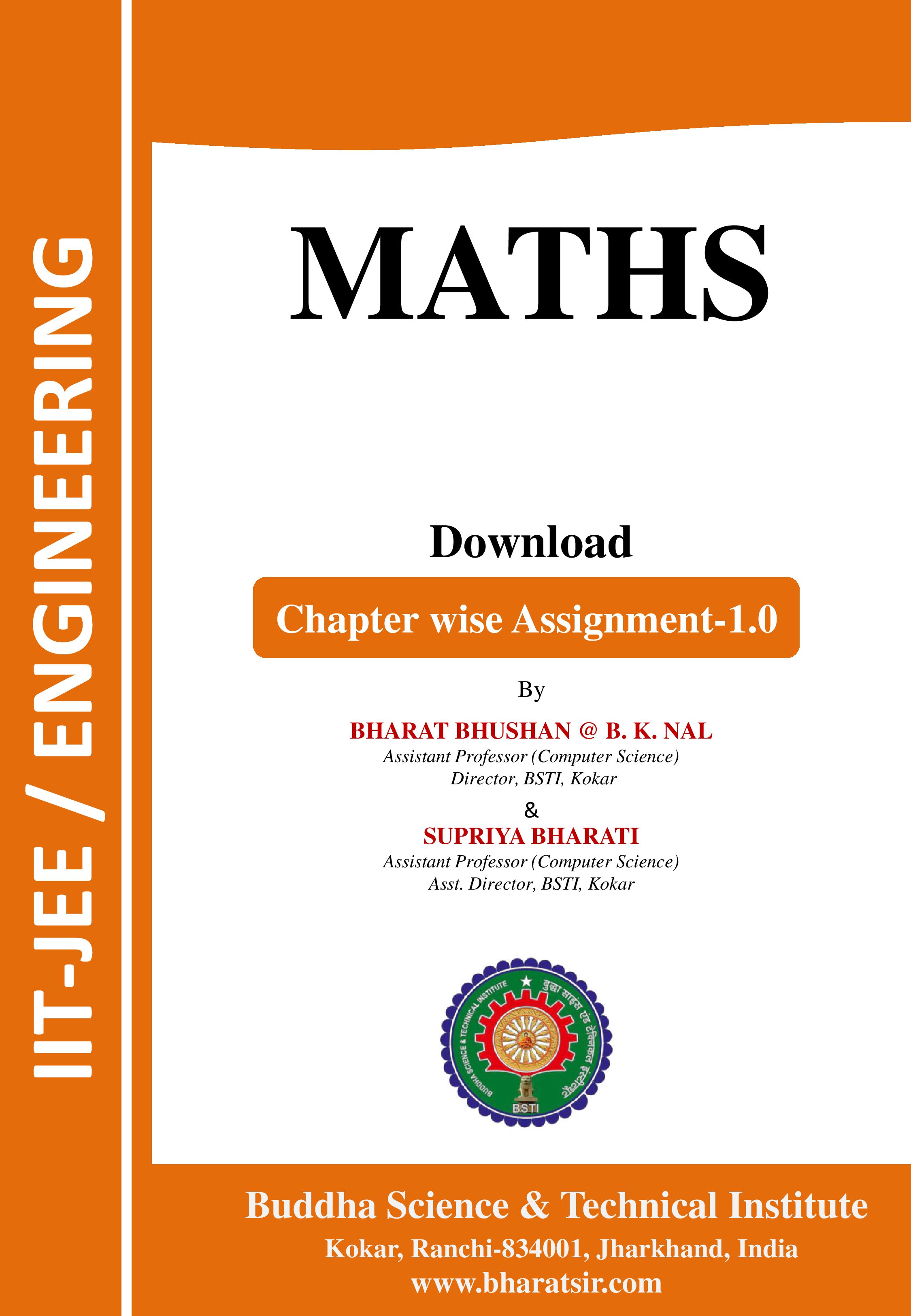 Download Important Math 12 Assignment 1.0 Created by Bharat Sir 