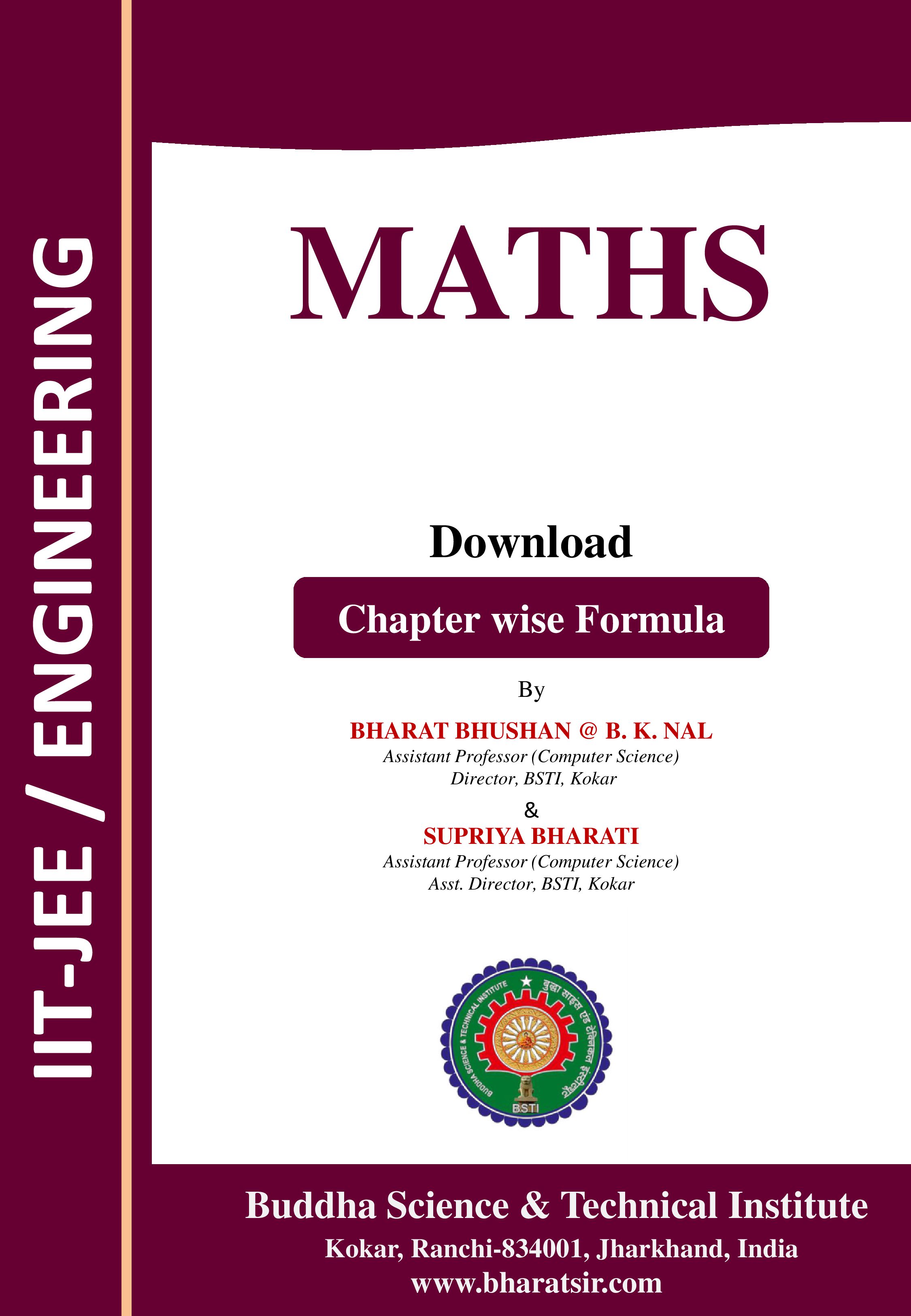 Download Math 12 Formula Created by Bharat Sir 