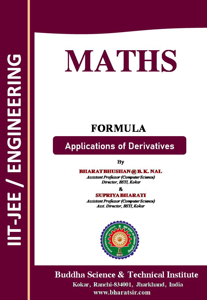 Applications of Derivatives by Bharat Sir , Kokar